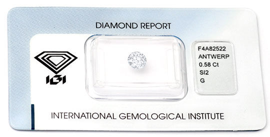 Foto 1 - Diamant-Zertifikat IGI 0,58ct Top Wesselton G SI2 VG VG, D5682