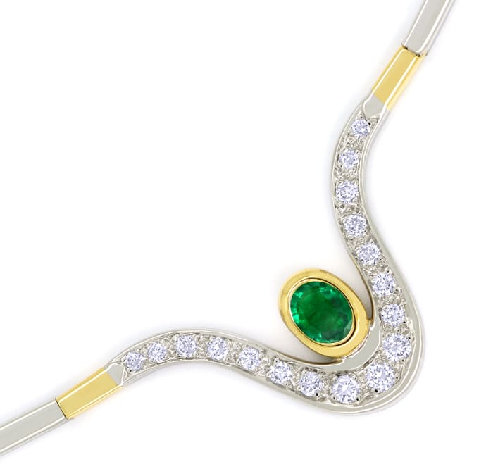 Foto 2 - Collier fantastischer Smaragd und Diamanten in 18K Gold, S1930