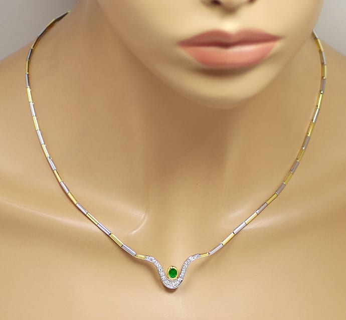 Foto 4 - Collier fantastischer Smaragd und Diamanten in 18K Gold, S1930