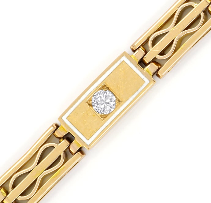 Foto 2 - Antikes Gold-Armband Diamanten und Emaille, S5417