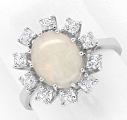 Foto 1 - Opal Diamantring 14K Weißgold 1,7ct Milchopal, S6548