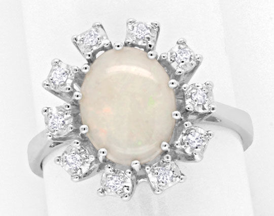 Foto 2 - Opal Diamantring 14K Weißgold 1,7ct Milchopal, S6548