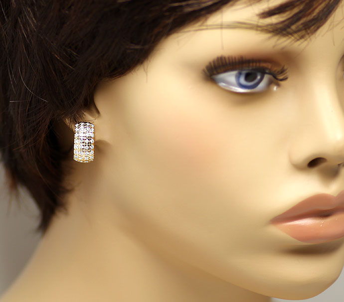 Foto 2 - Diamantohrringe breite Creolen mit 1,2ct Brillanten 14K, S9537