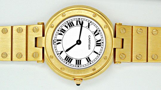 Foto 1 - Orig. Cartier Santos Gelbgold Herren Uhr Neuz., U1799